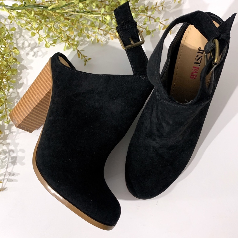 Just Fab Ankle Strap Heeled Booties